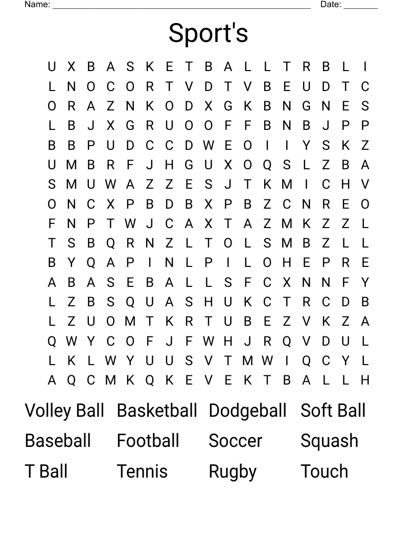 Sport's Word Search