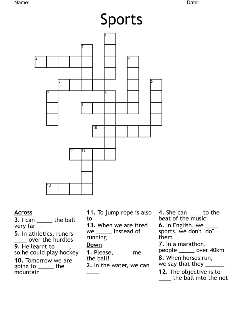 Sports Crossword