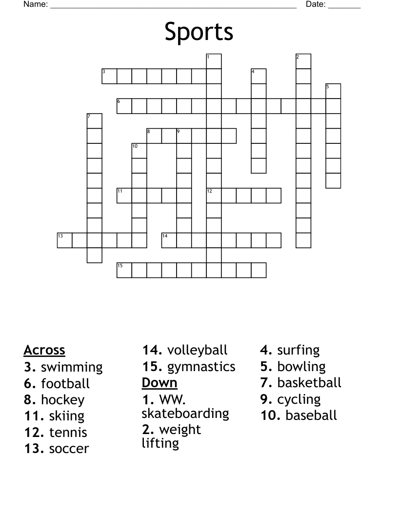 Sports Crossword