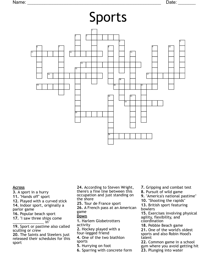 Sports Crossword