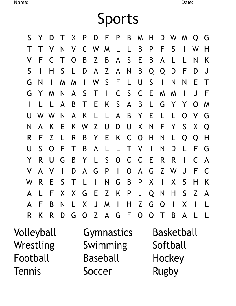 Sports Word Search