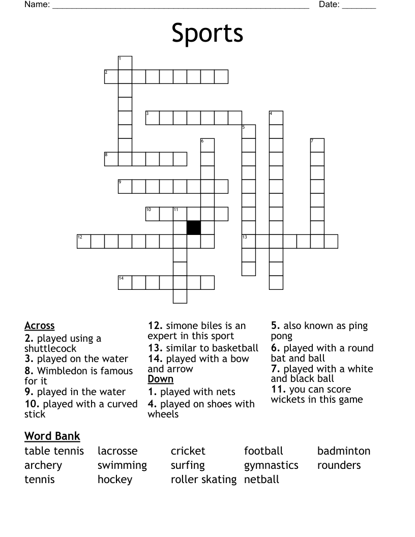 Sports Crossword