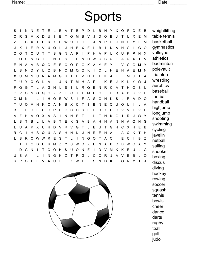 Sports Word Search