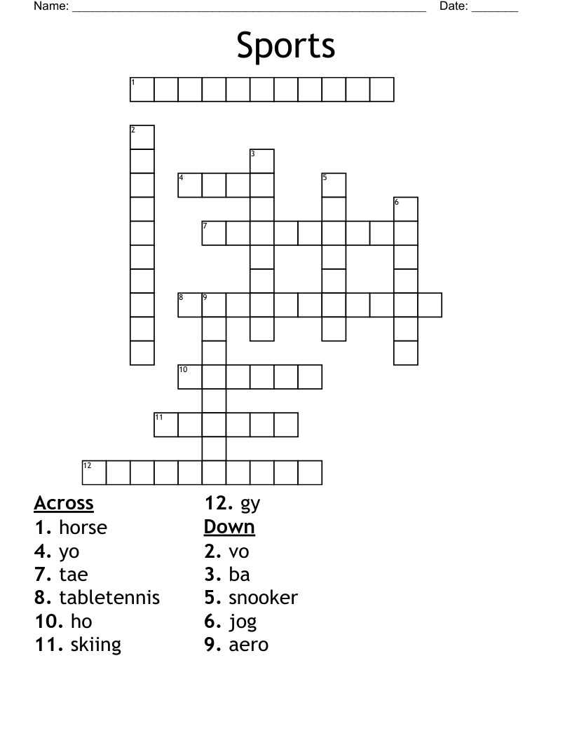 Sports Crossword