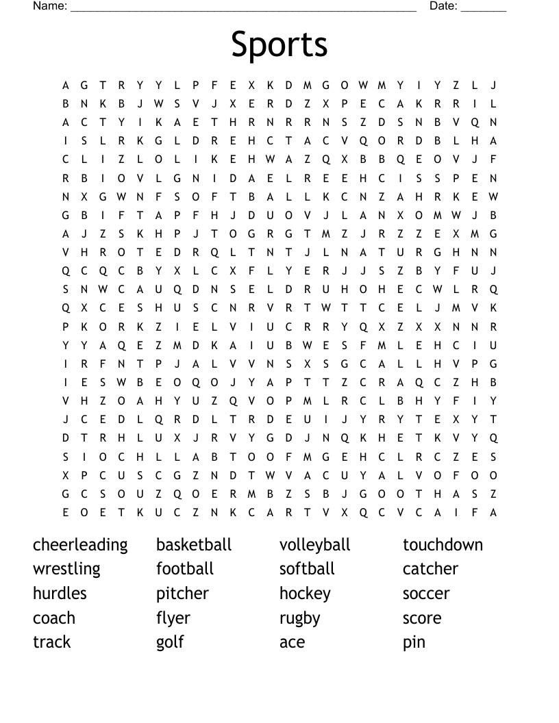 Sports Word Search