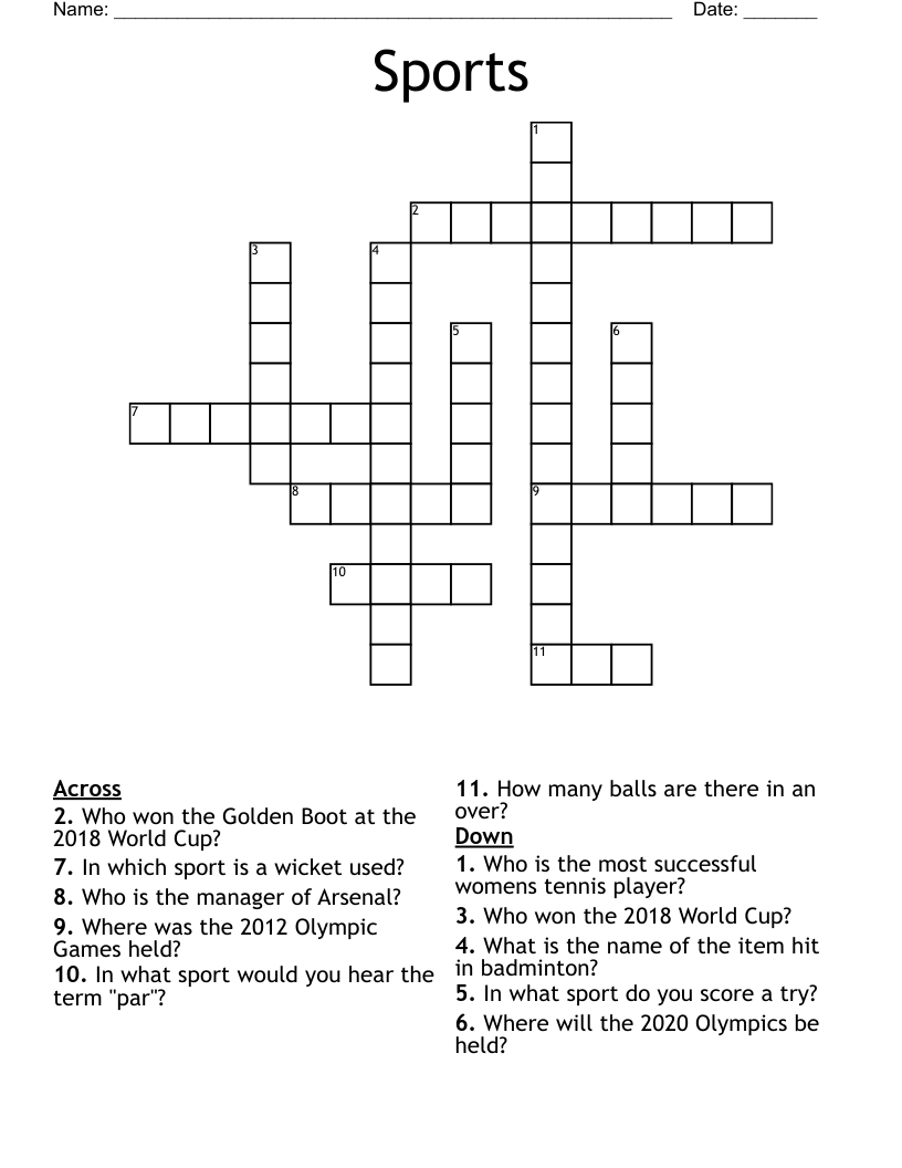 Sports Crossword