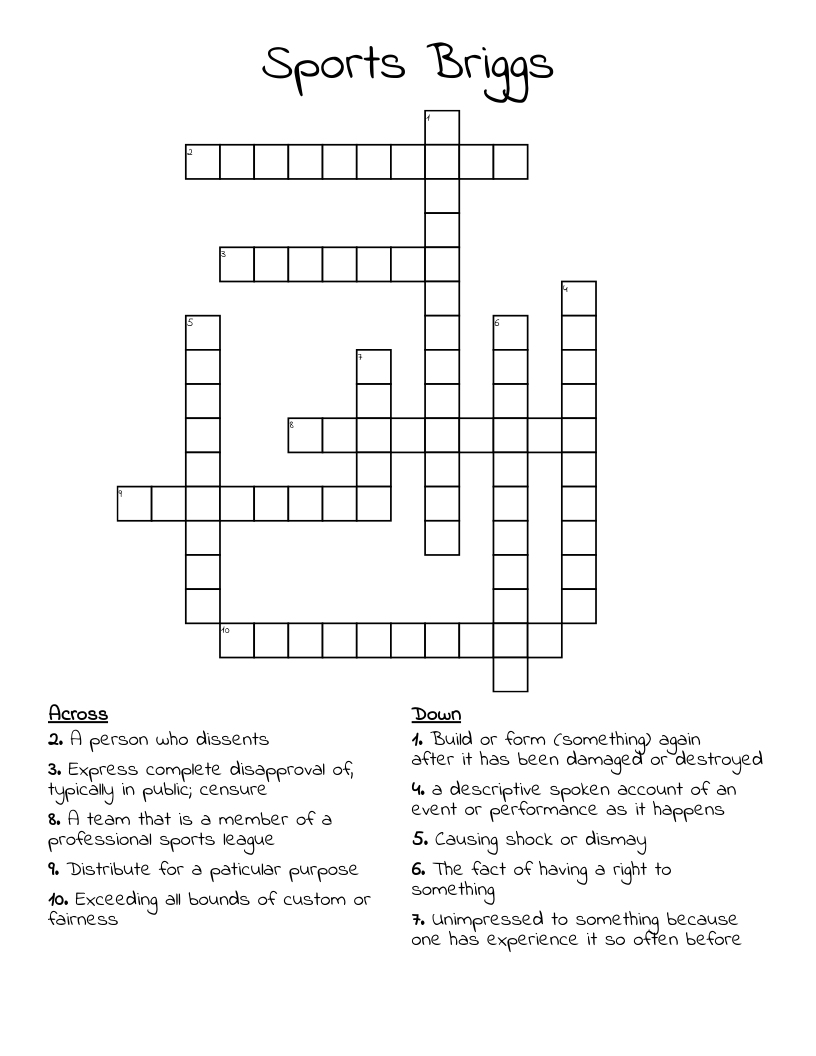 Sports Briggs Crossword