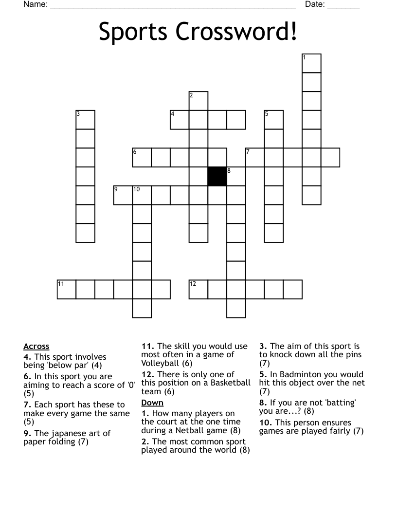 Sports Crossword!