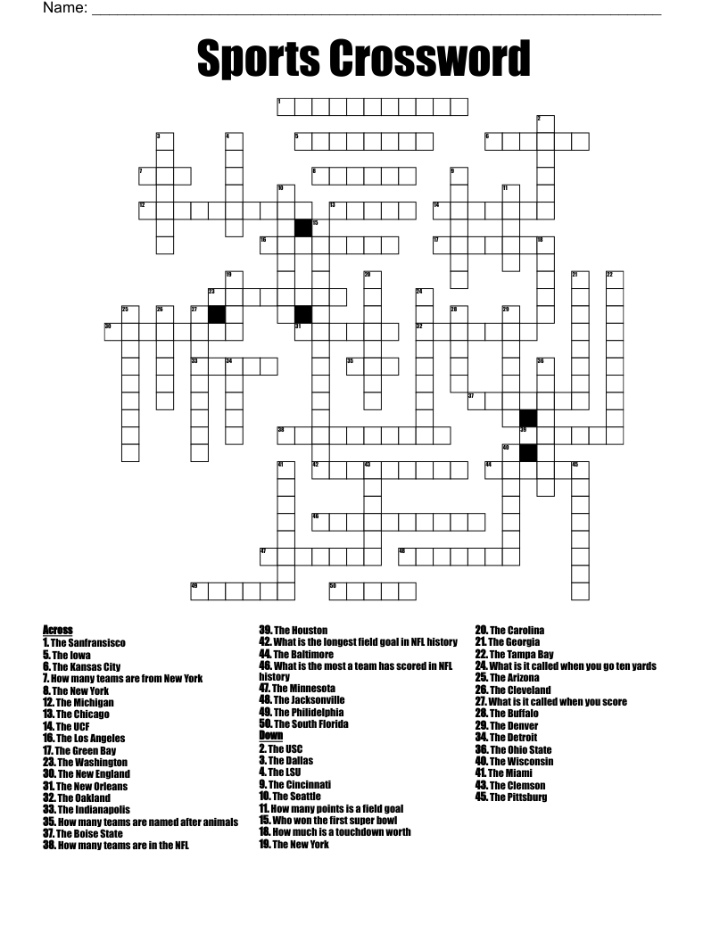 Sports Crossword