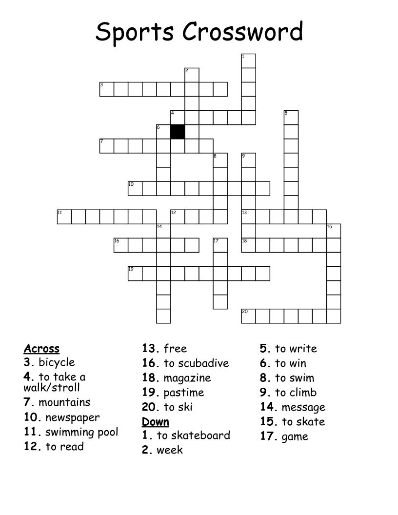 Sports Crossword