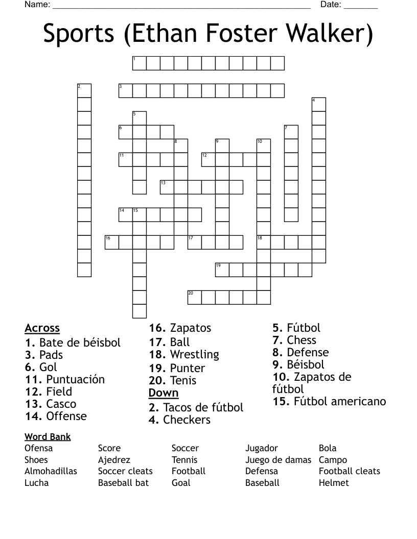 Sports (Ethan Foster Walker) Crossword