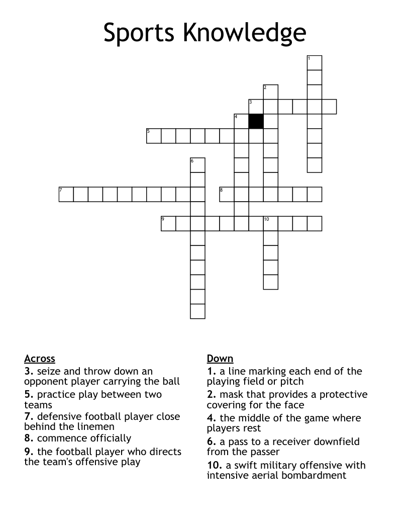 Sports Knowledge Crossword