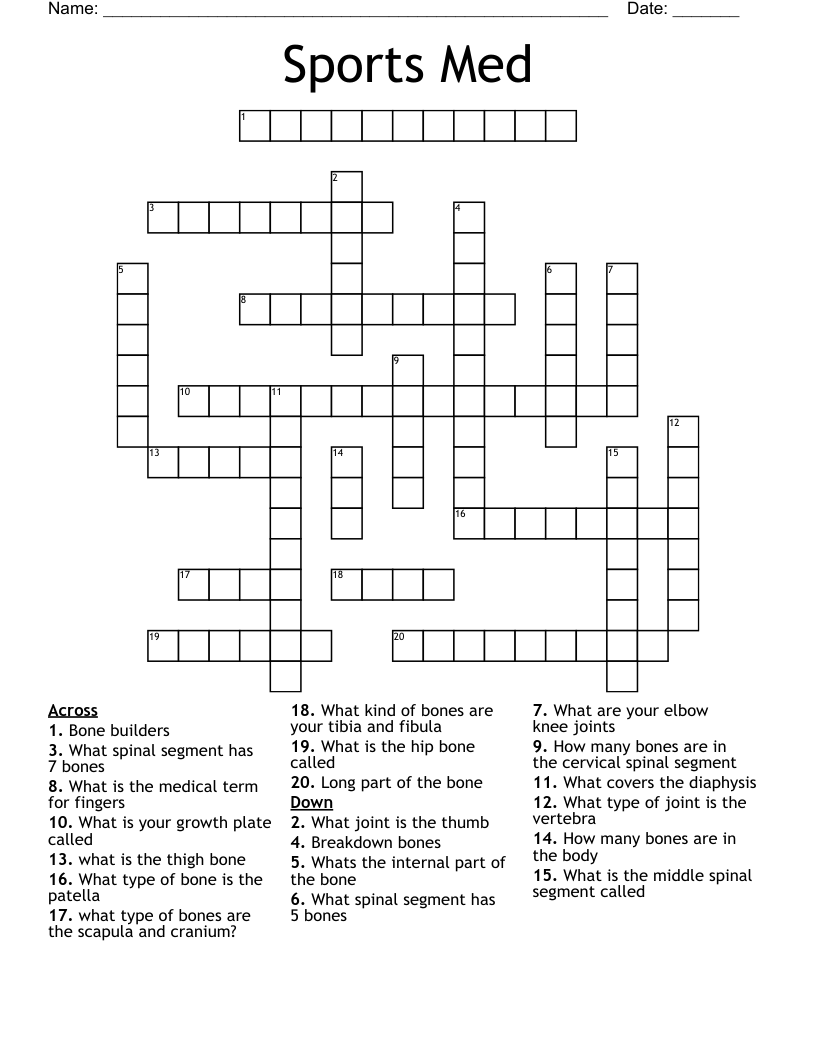 Sports Med Crossword