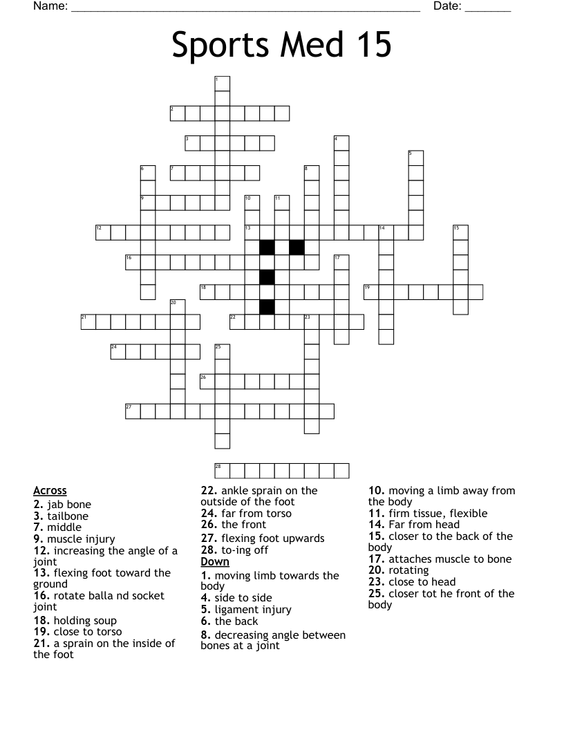 Sports Med 15 Crossword
