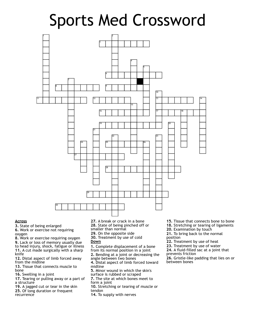 Sports Med Crossword