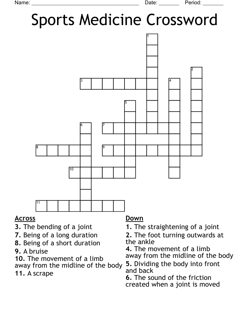 Sports Medicine Crossword