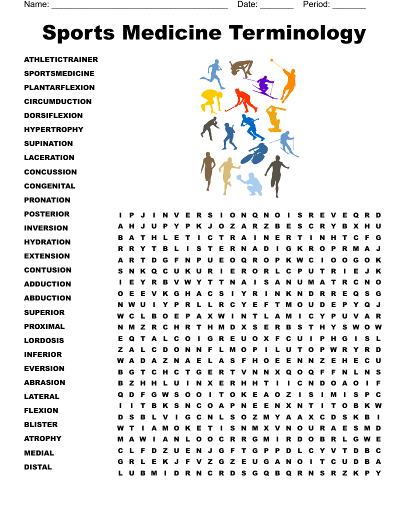 Sports Medicine Terminology Word Search