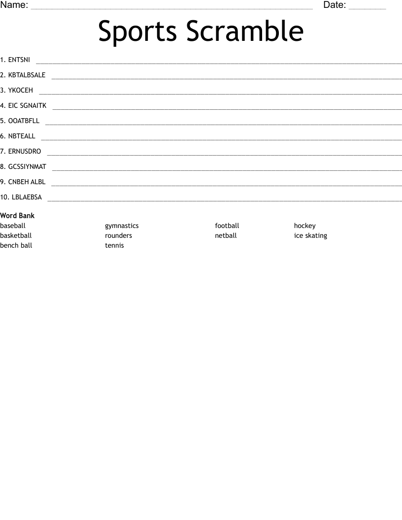 Sports Scramble