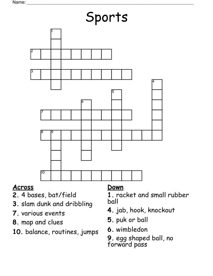 Sports  Crossword