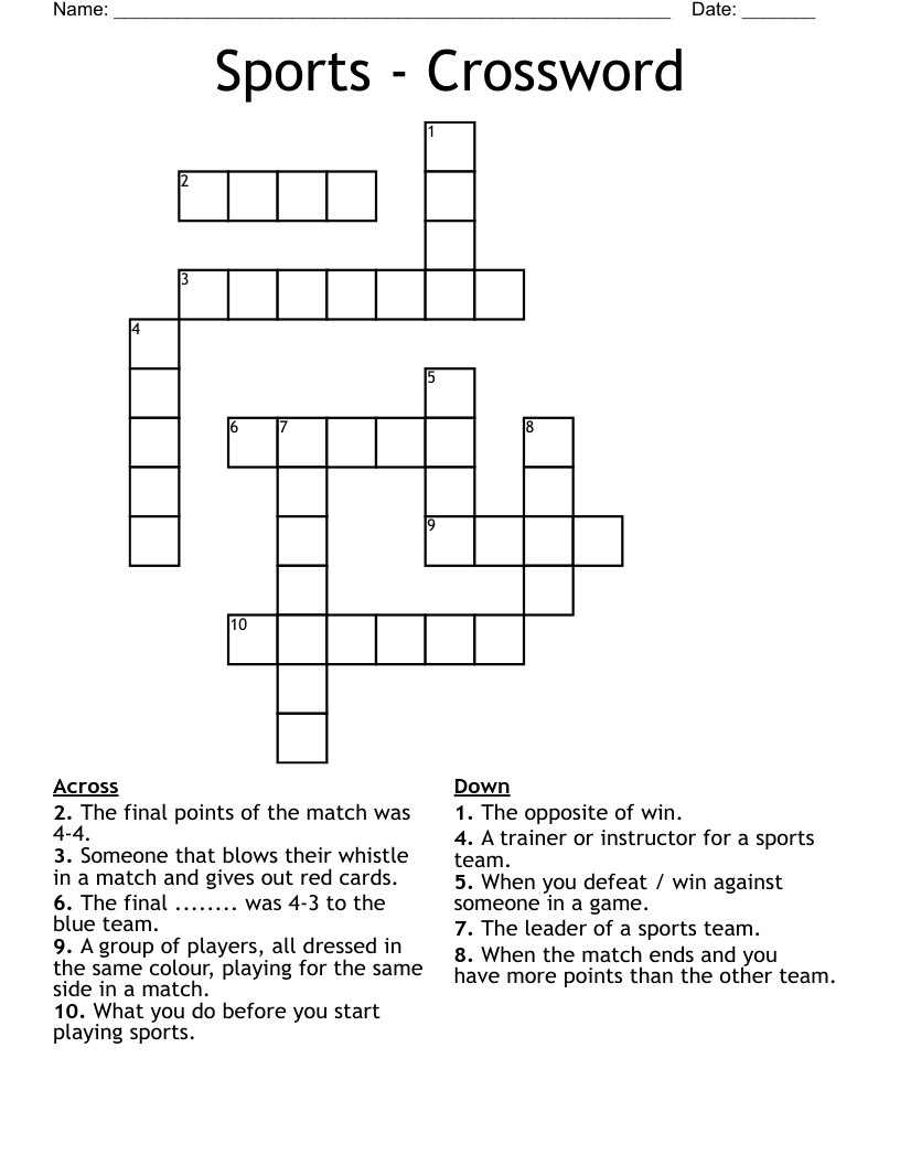 Sports - Crossword