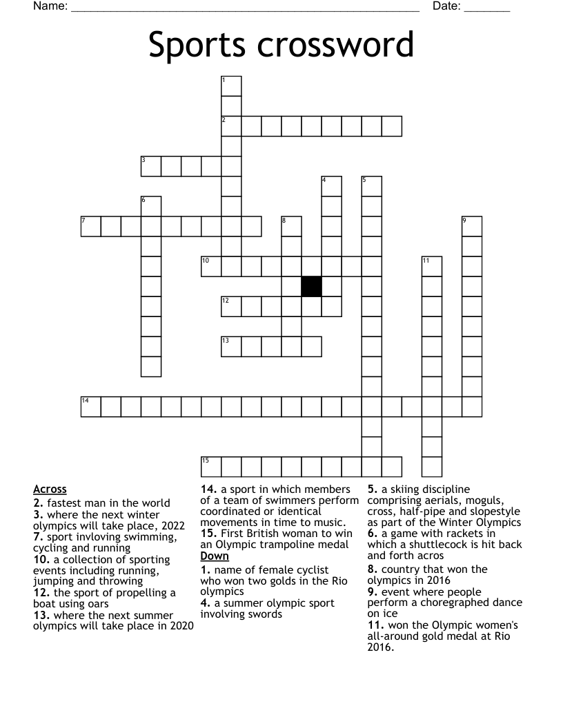 Sports crossword