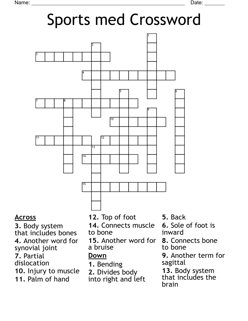 Sports med Crossword