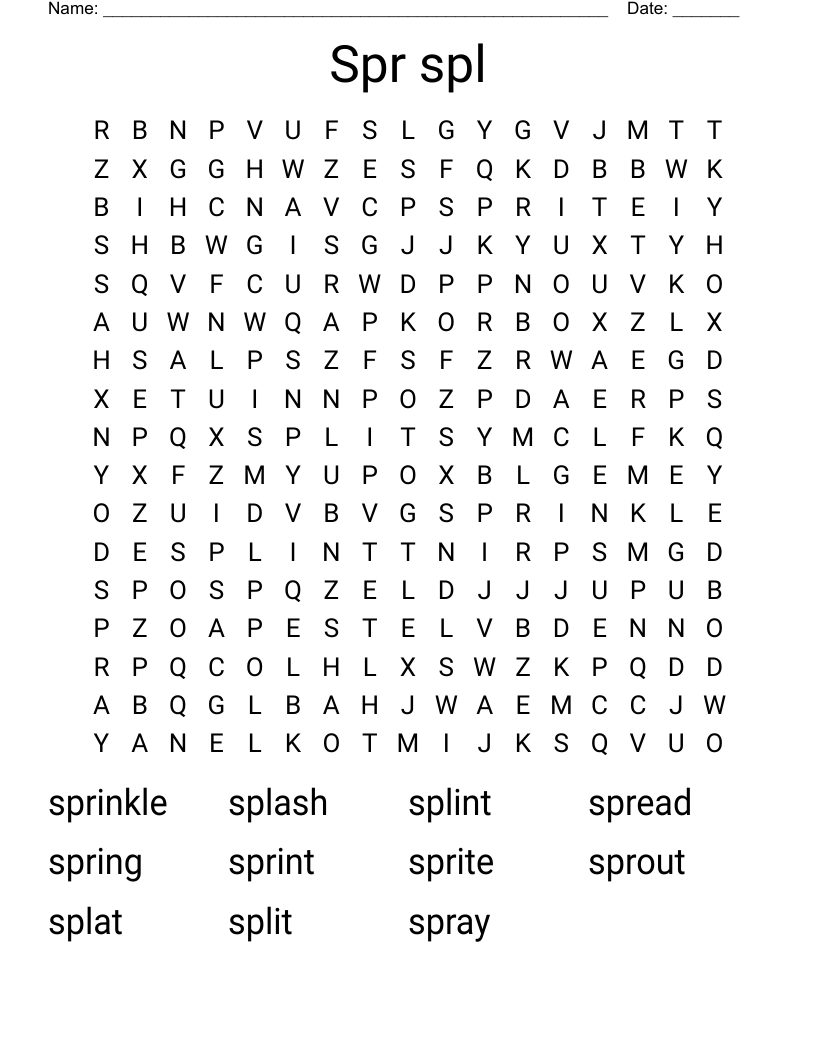 Spr spl  Word Search