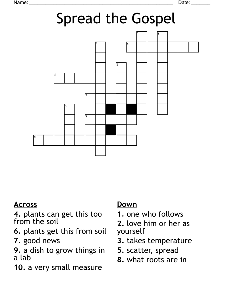 Spread the Gospel Crossword