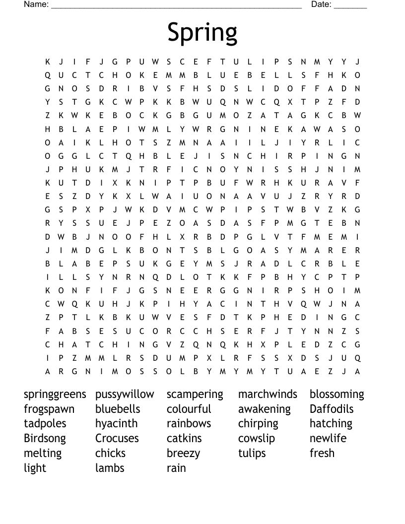 Spring Word Search