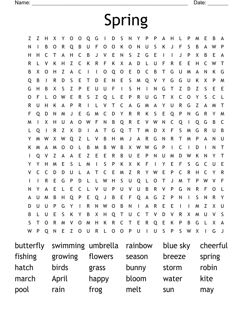 Spring Word Search