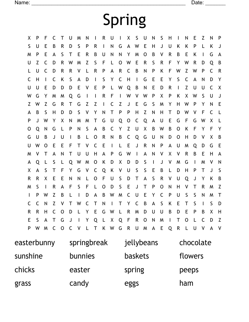 Spring Word Search