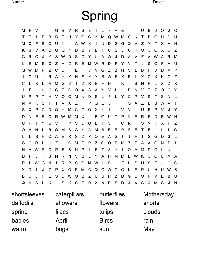 Spring Word Search
