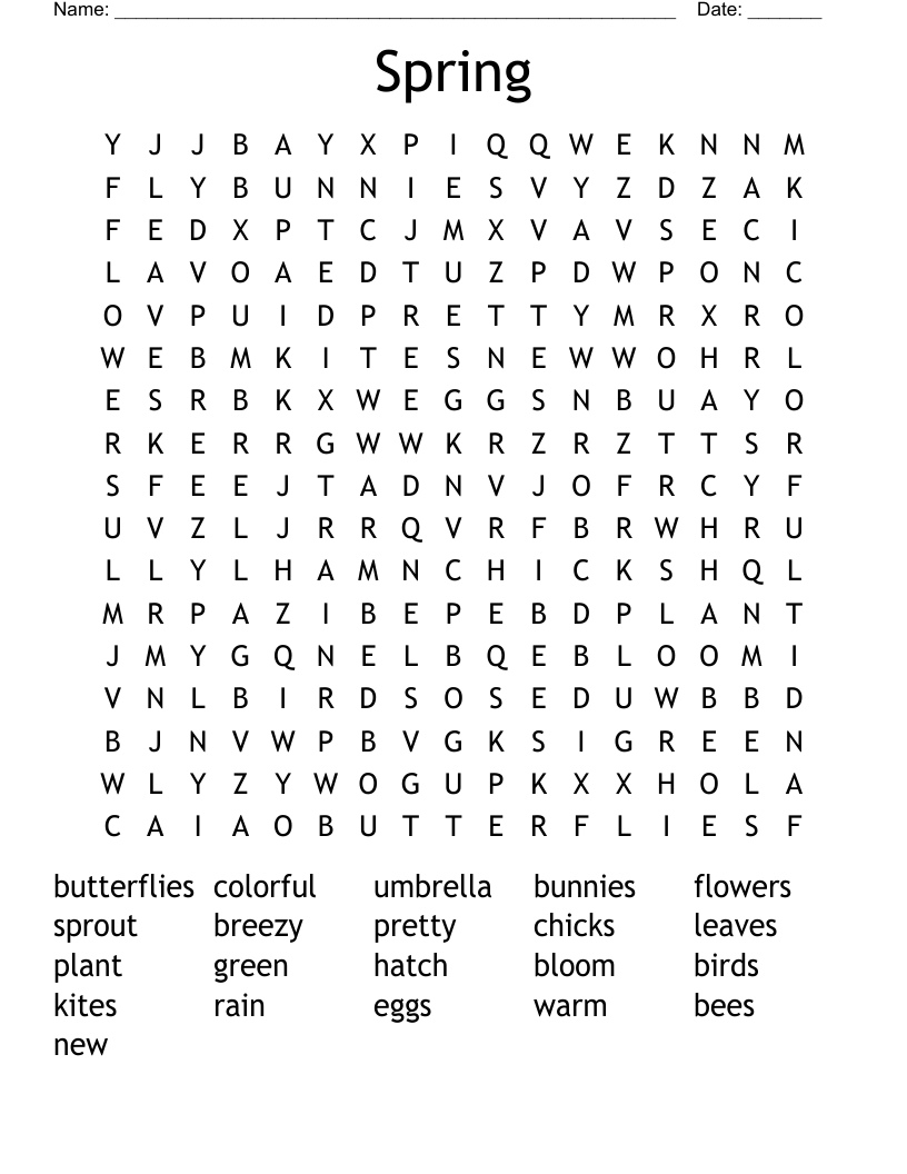 Spring Word Search