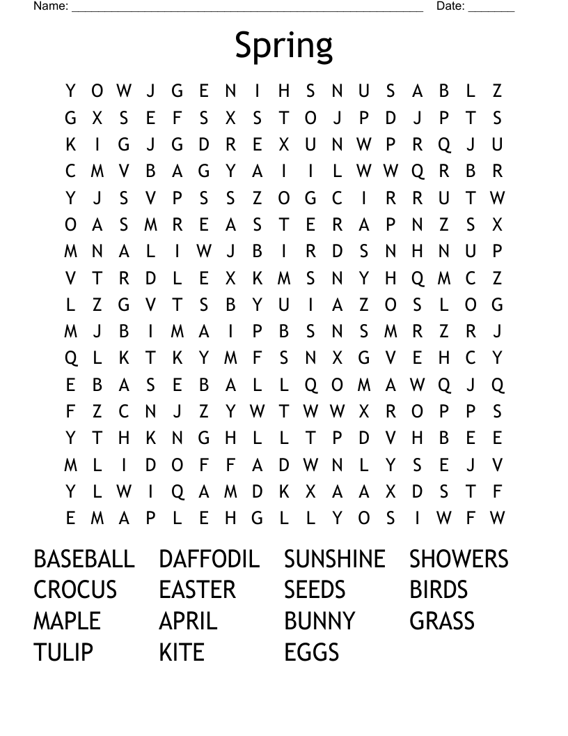 Spring Word Search