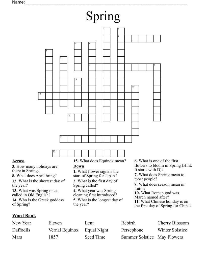 Spring Crossword
