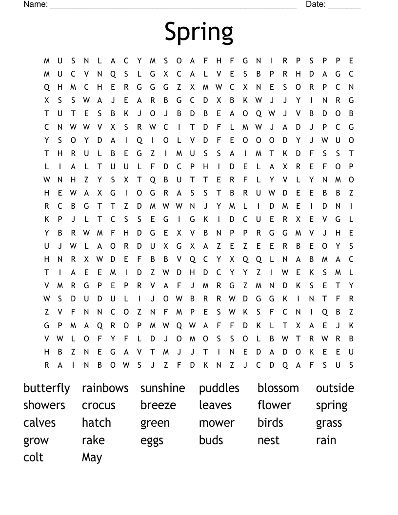 Spring Word Search
