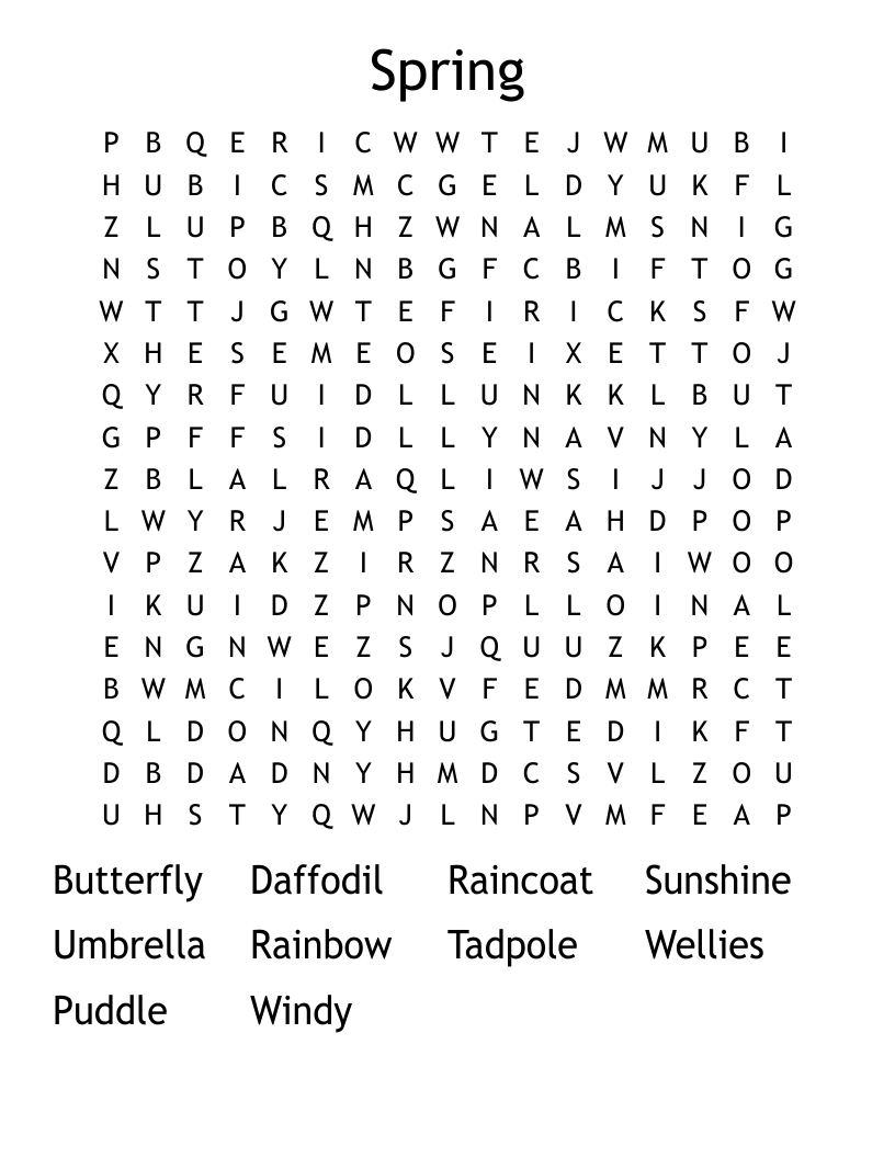 Spring Word Search