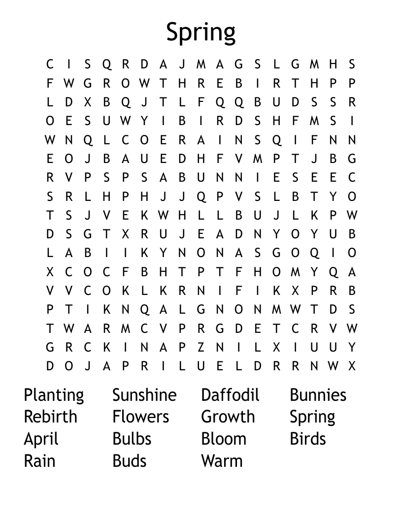 Spring Word Search