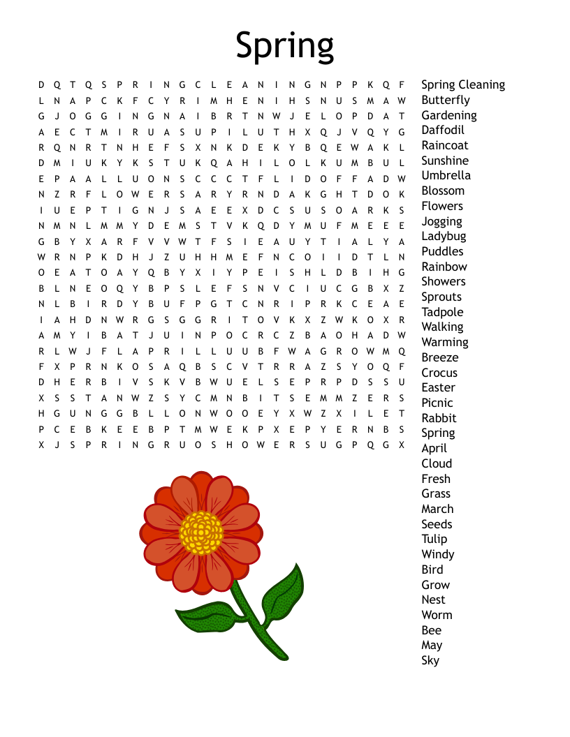 Spring Word Search