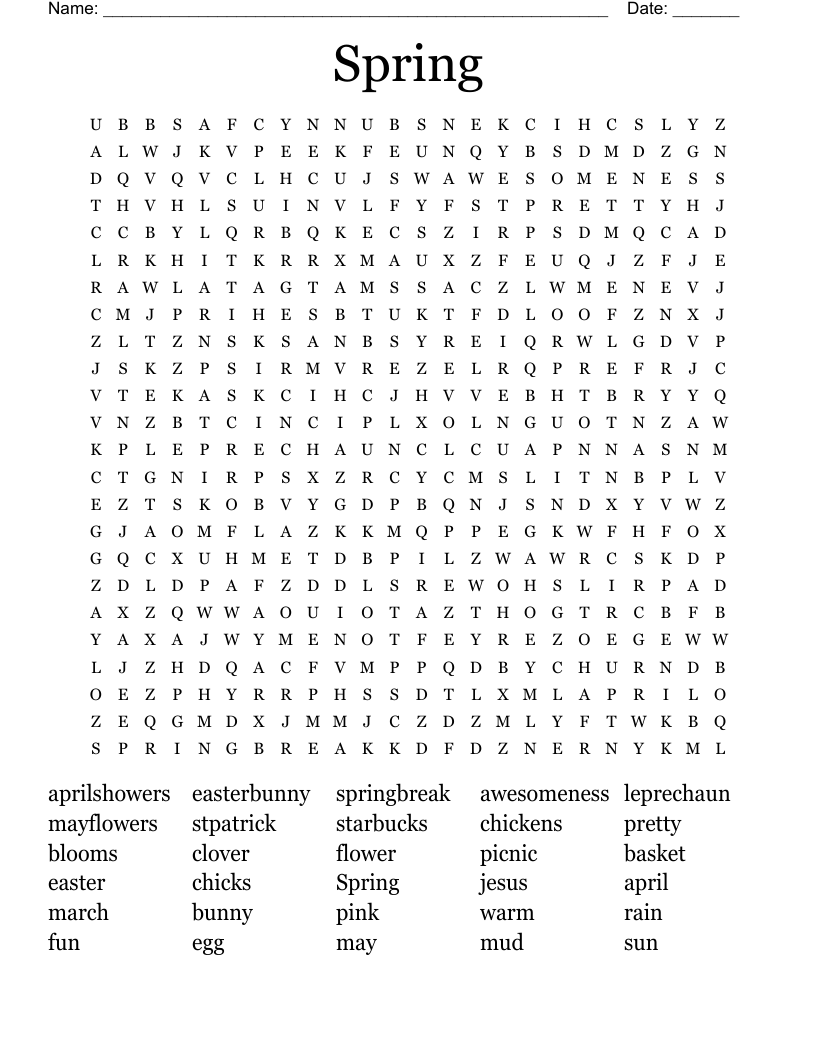 Spring Word Search