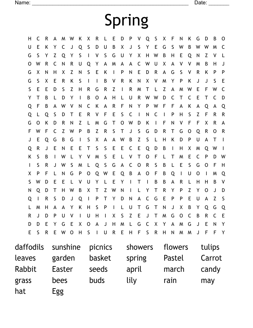 Spring Word Search