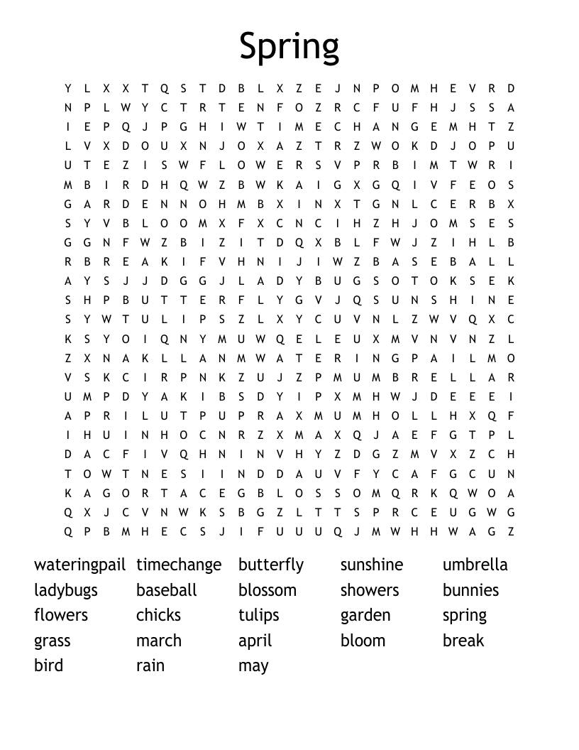 Spring Word Search