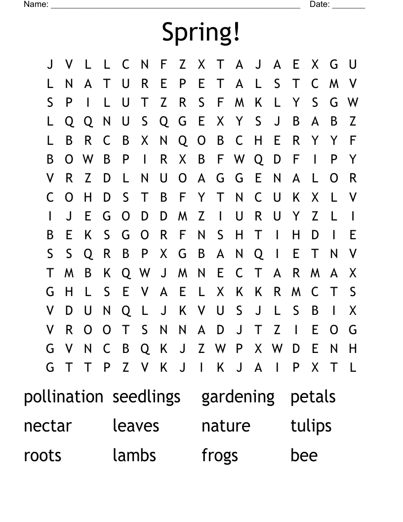 Spring! Word Search