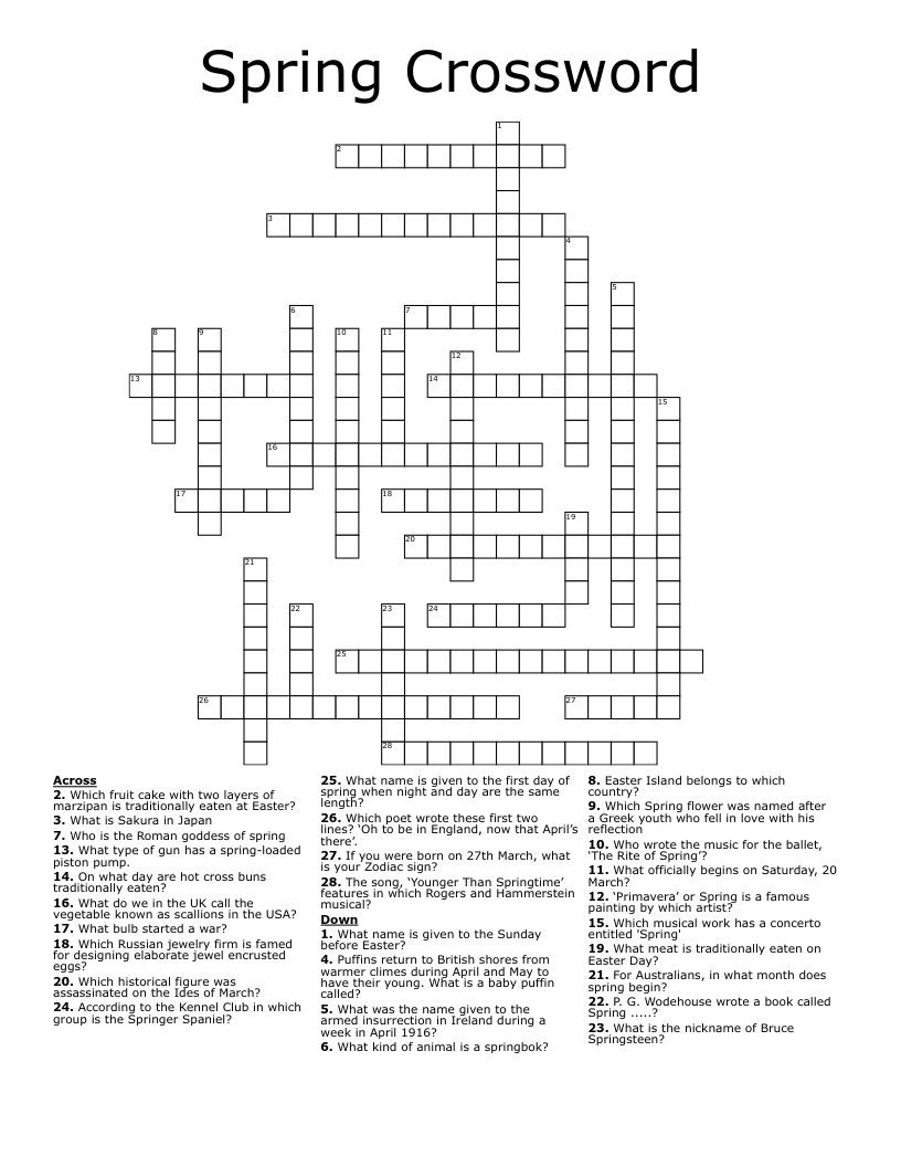 Spring Crossword