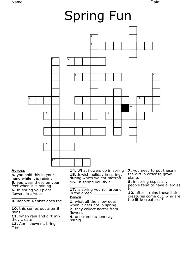 Spring Fun  Crossword