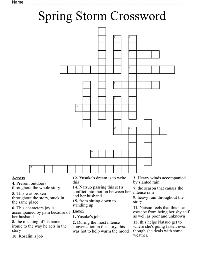 Spring Storm Crossword
