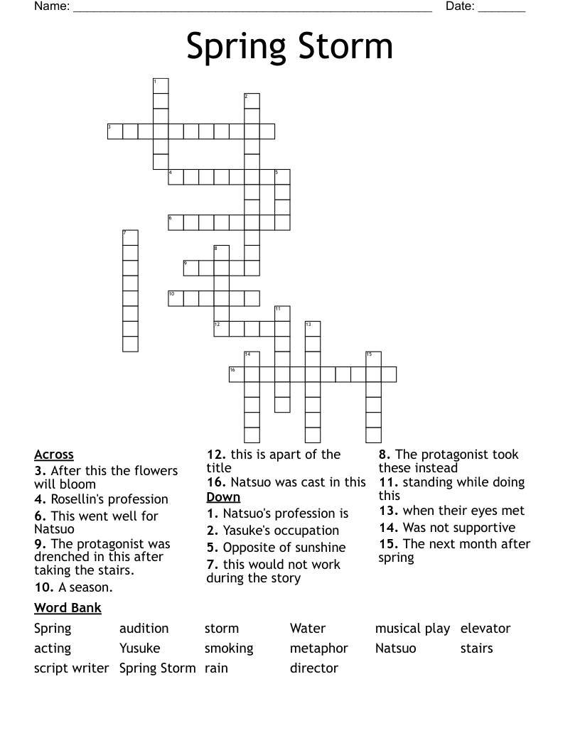 Spring Storm  Crossword