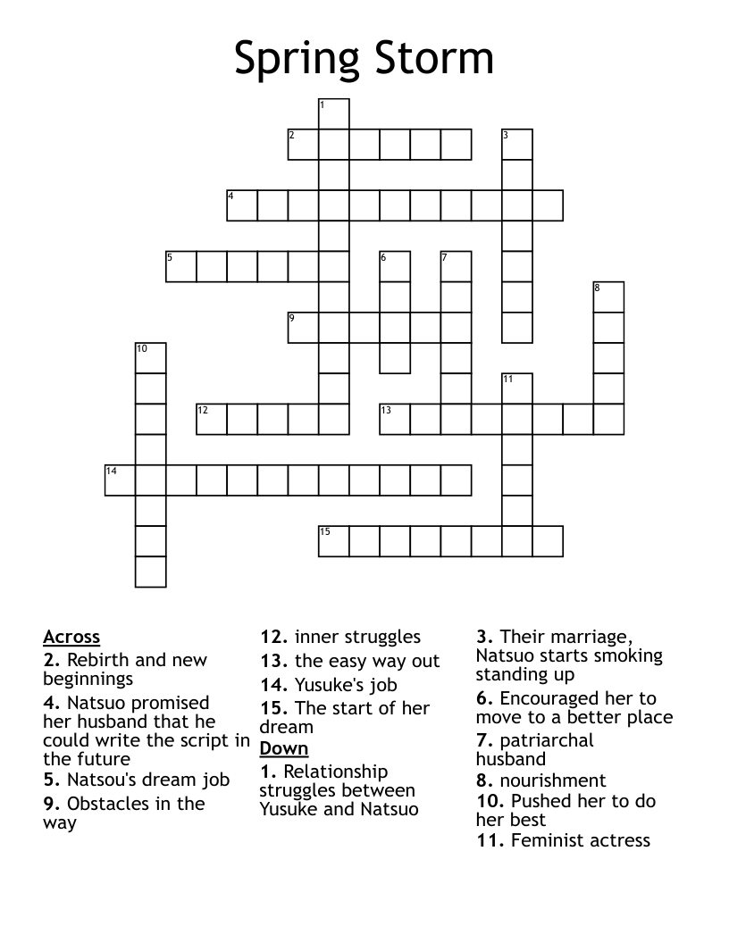 Spring Storm  Crossword