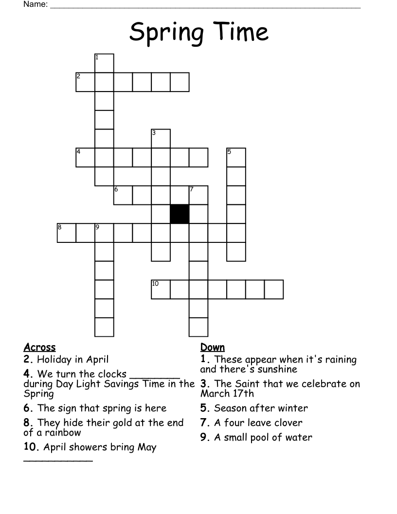 Spring Time  Crossword