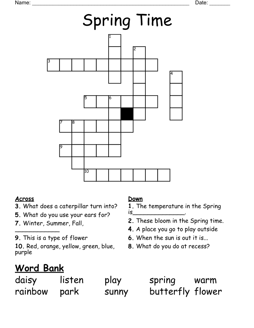 Spring Time  Crossword